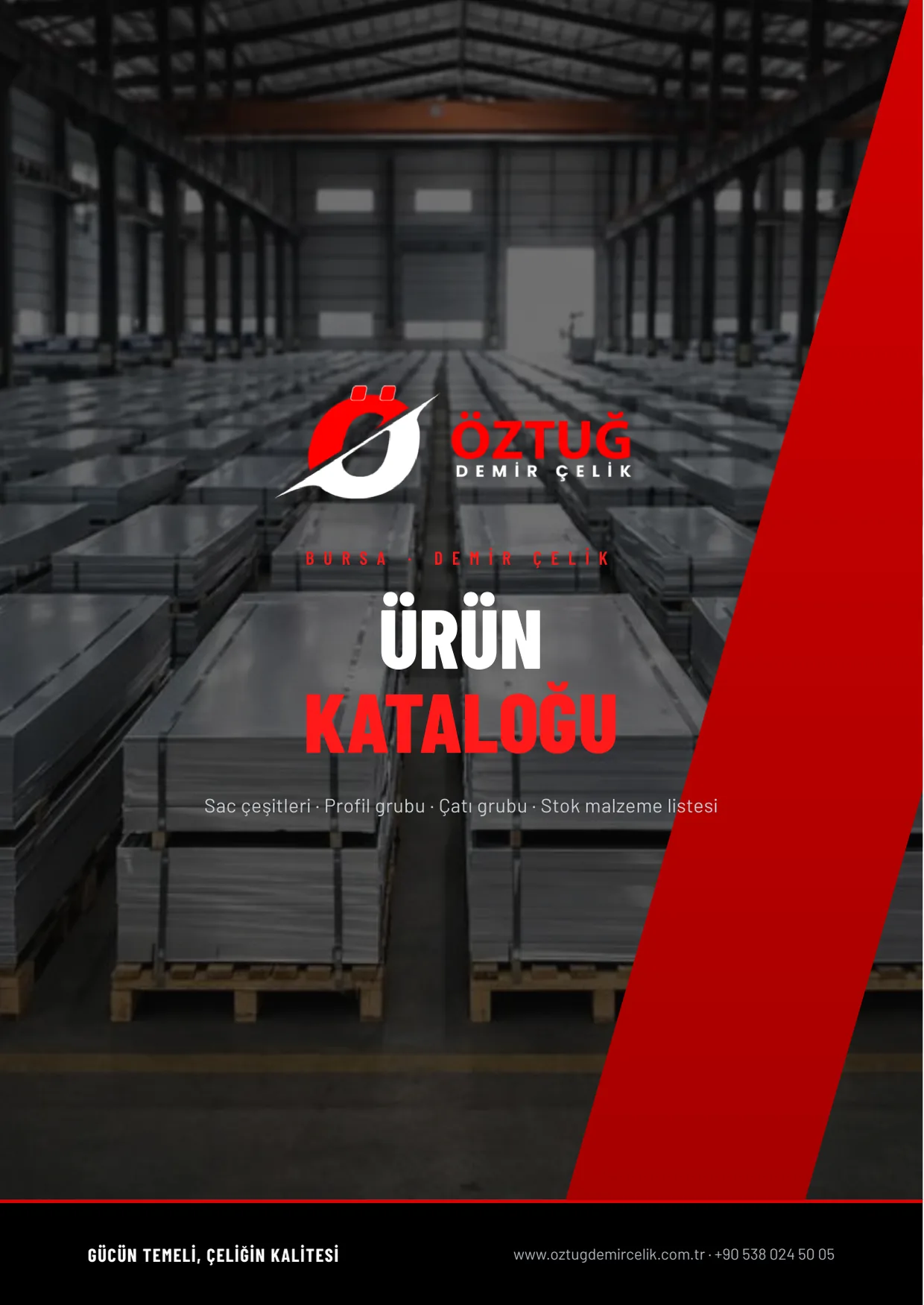 Öztuğ Demir Çelik ürün kataloğu kapak sayfası